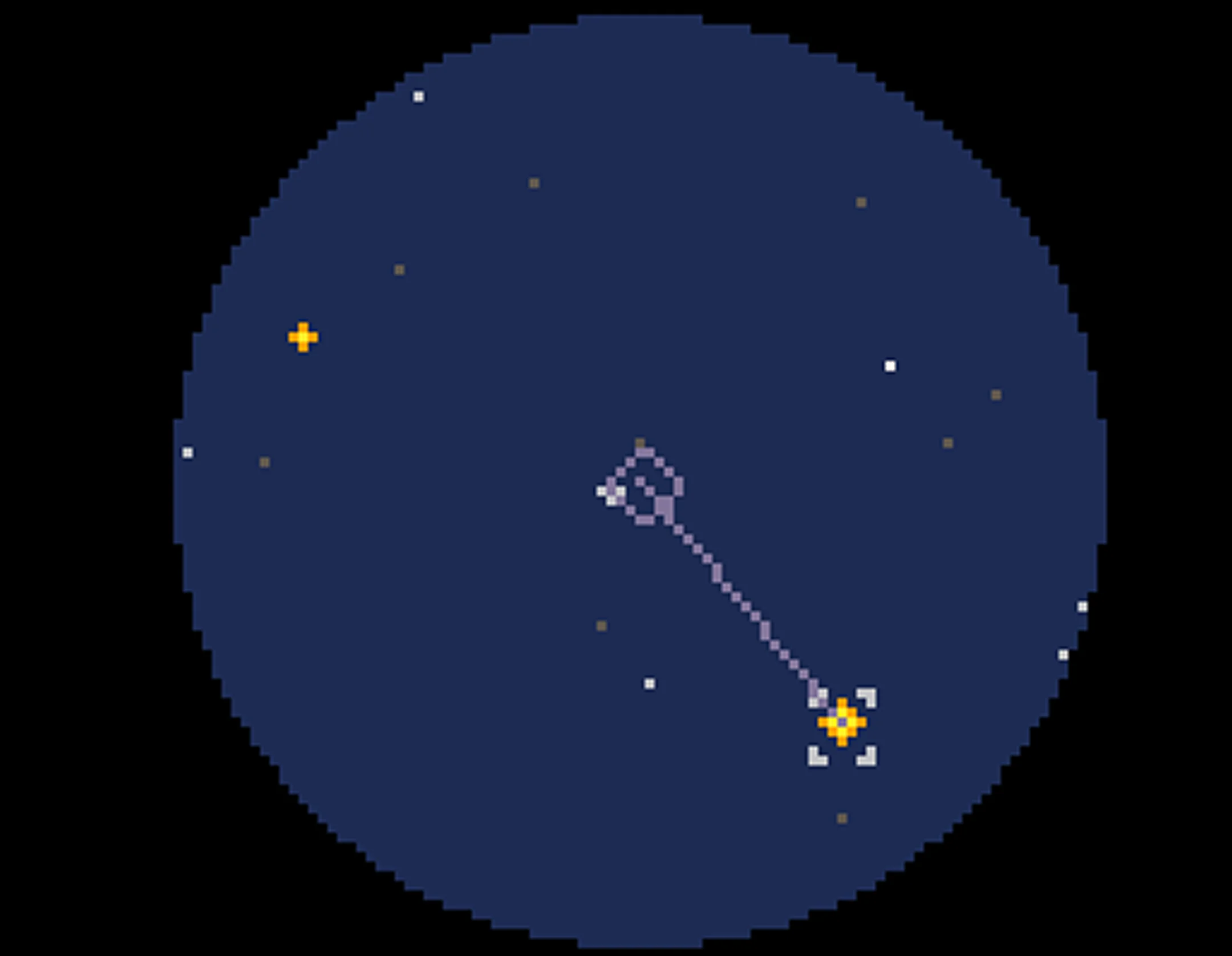 Screenshot of the Clear Skies game where the player is tasked to find constellations from the night sky.