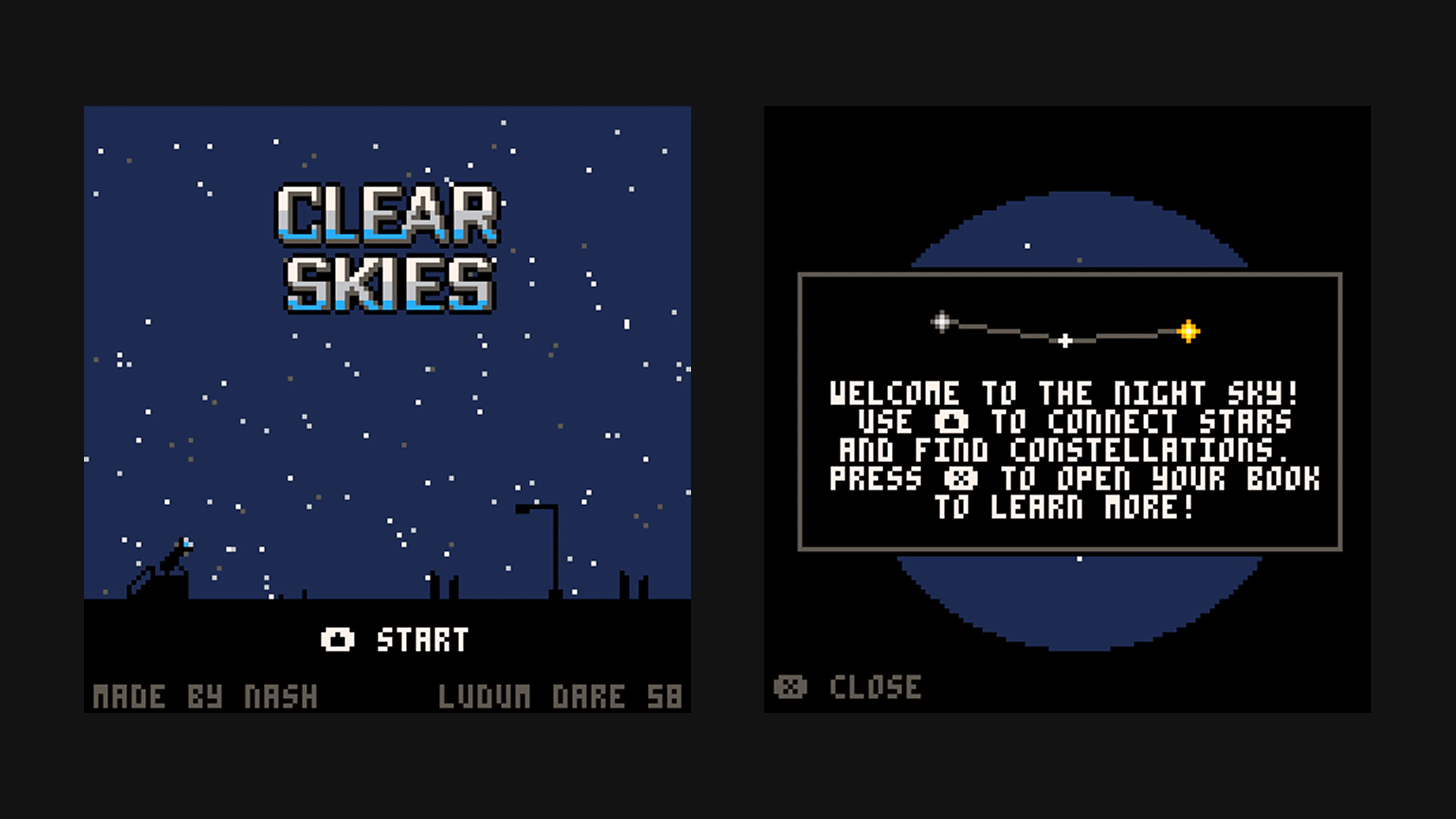 The player is tasked to connect stars to form constellations.